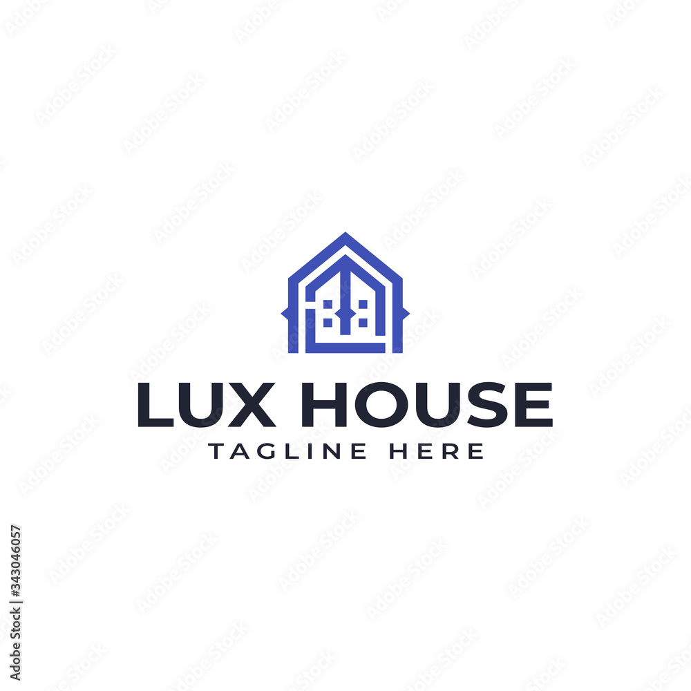 Modern Professional Logo Design, initial of letter ALT with luxury house or elegant home line