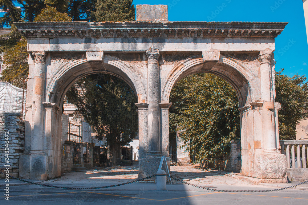 Dvojna vrata also called twin gates in Pula, Istrian Peninsula in Croatia