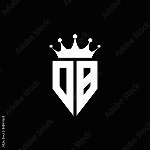 DB logo monogram emblem style with crown shape design template