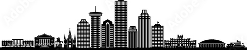 Obraz na płótnie NEW ORLEANS LOUISIANA City Skyline Silhouette Cityscape Vector w salonie