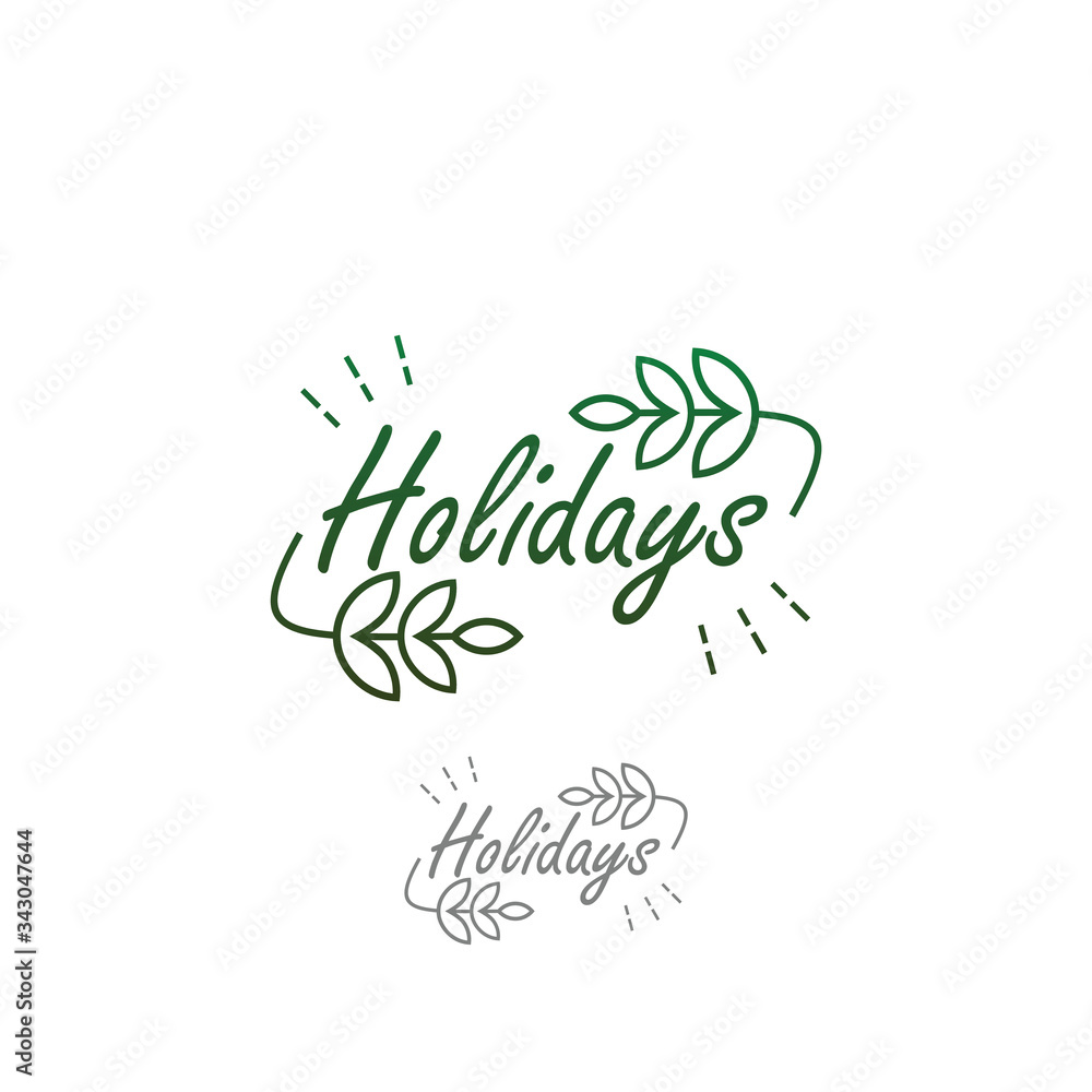 retro brand holidays vintage logo design template, line logo template, nature logo inspiration