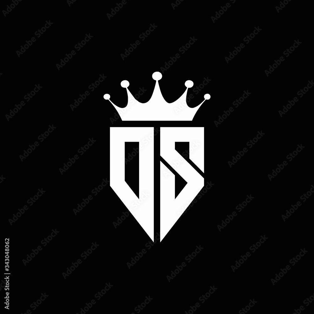 DS logo monogram emblem style with crown shape design template Stock Vector