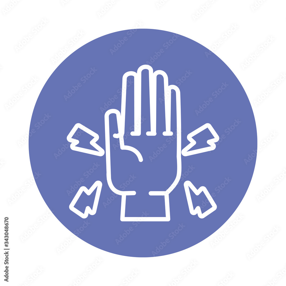 Fototapeta premium rubber gloves block style icon