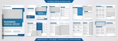 set of bifold business brochure template with modern concept and minimalist style use for business profile and annual report