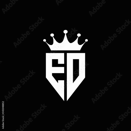 ED logo monogram emblem style with crown shape design template