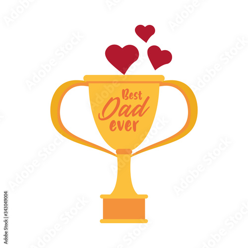 trophy cup award best dad with hearts