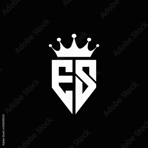 ES logo monogram emblem style with crown shape design template
