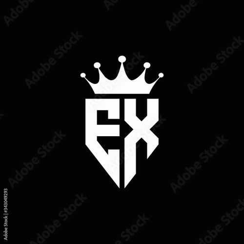 EX logo monogram emblem style with crown shape design template