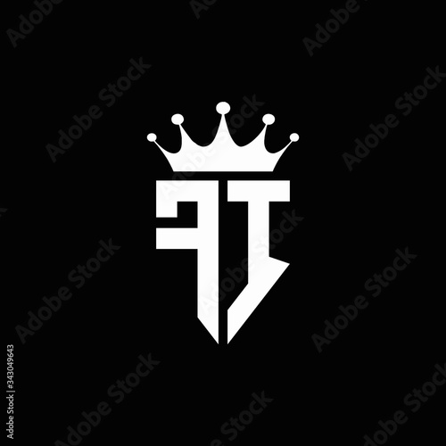 FI logo monogram emblem style with crown shape design template