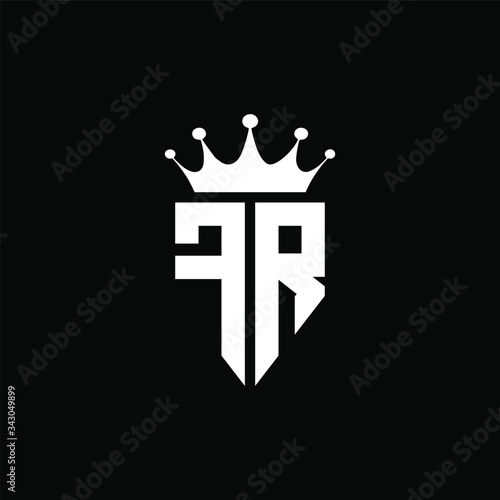 FR logo monogram emblem style with crown shape design template photo