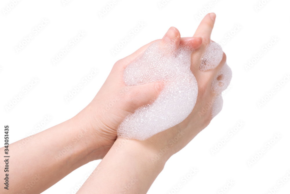 Fototapeta premium Hand washing isolated on white background.