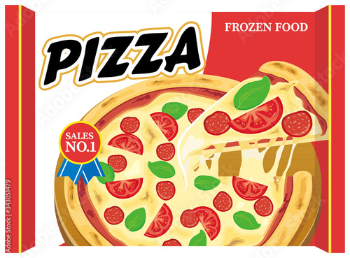 Frozen food for pizza. Vector illustration