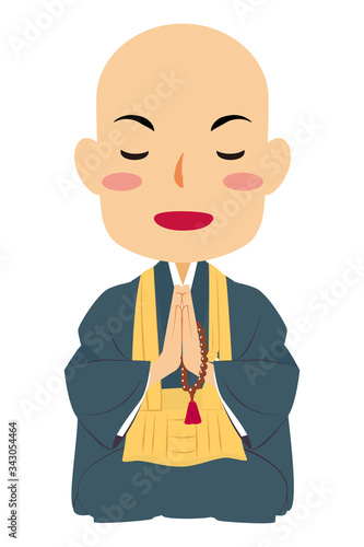 僧侶 お坊さん 絡子 正座 #02 合掌