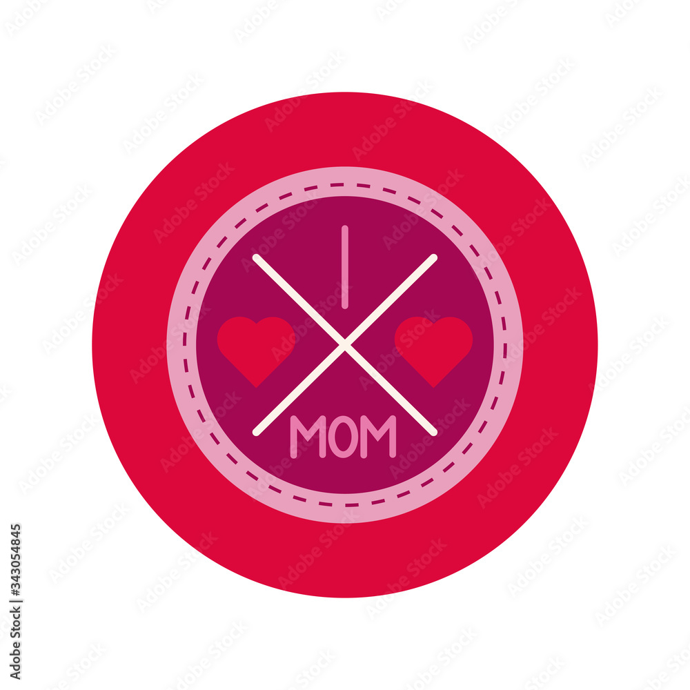 mother day seal stamp block and flat style icon mother day seal stamp block and flat style icon