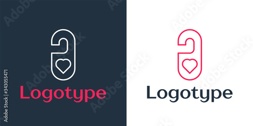 Logotype line Please do not disturb with heart icon isolated on white background. 8 March. International Happy Women Day. Logo design template element. Vector Illustration