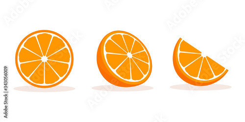 Orange halfcut tree style colorful vector 