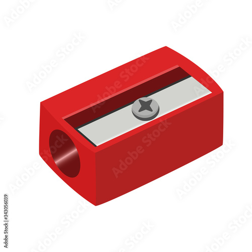 Sharpener red color on white background vector