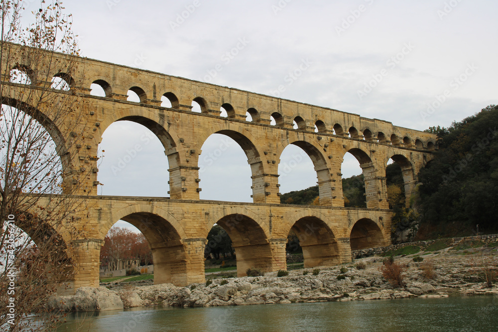 Ancient Roman Aqueduct in france 