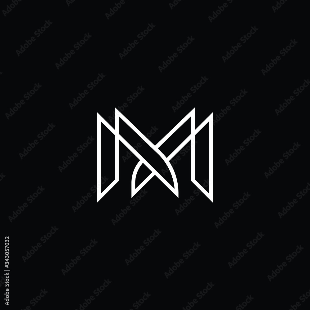 Minimal elegant monogram art logo. Outstanding professional trendy awesome artistic M MM MX XM initial based Alphabet icon logo. Premium Business logo White color on black background