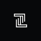 Minimal elegant monogram art logo. Outstanding professional trendy awesome artistic ZM MZ ZW WZ initial based Alphabet icon logo. Premium Business logo White color on black background