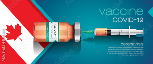 Vector illustration with 3D corona vaccine, country flag concept.