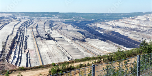 Photos view over the largest german open pit lignite mine hambach