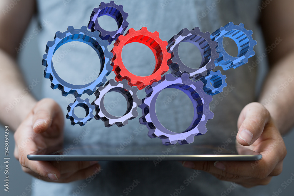 gear Technology setting concept background. gear Technology setting concept background.