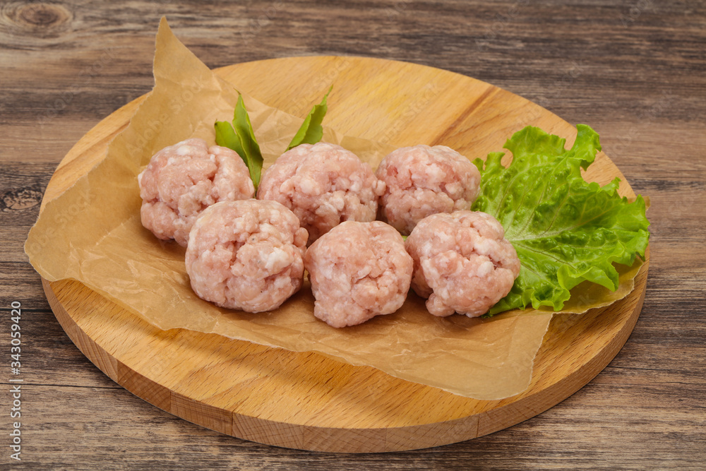 Homemade raw pork minced meatball for cooking Homemade raw pork minced meatball for cooking
