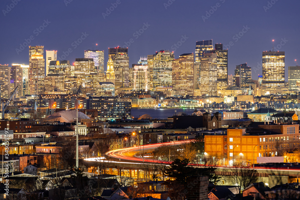 Boston Night cityscape