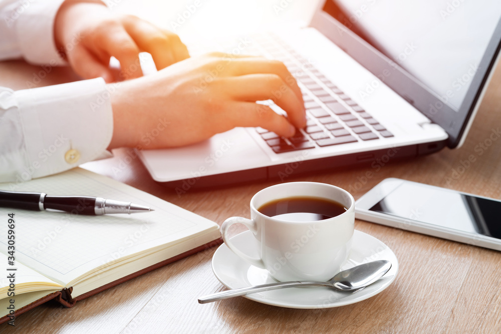 Business man working at office with laptop Business man working at office with laptop