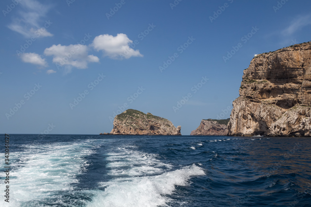 Cliffs and island Isola Foradada, Sardinia