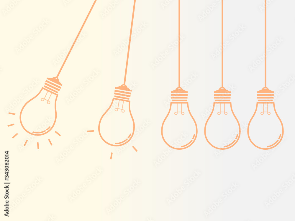 light bulbs with one glowing. Leave the group to find ideas. light bulbs with one glowing. Leave the group to find ideas.
