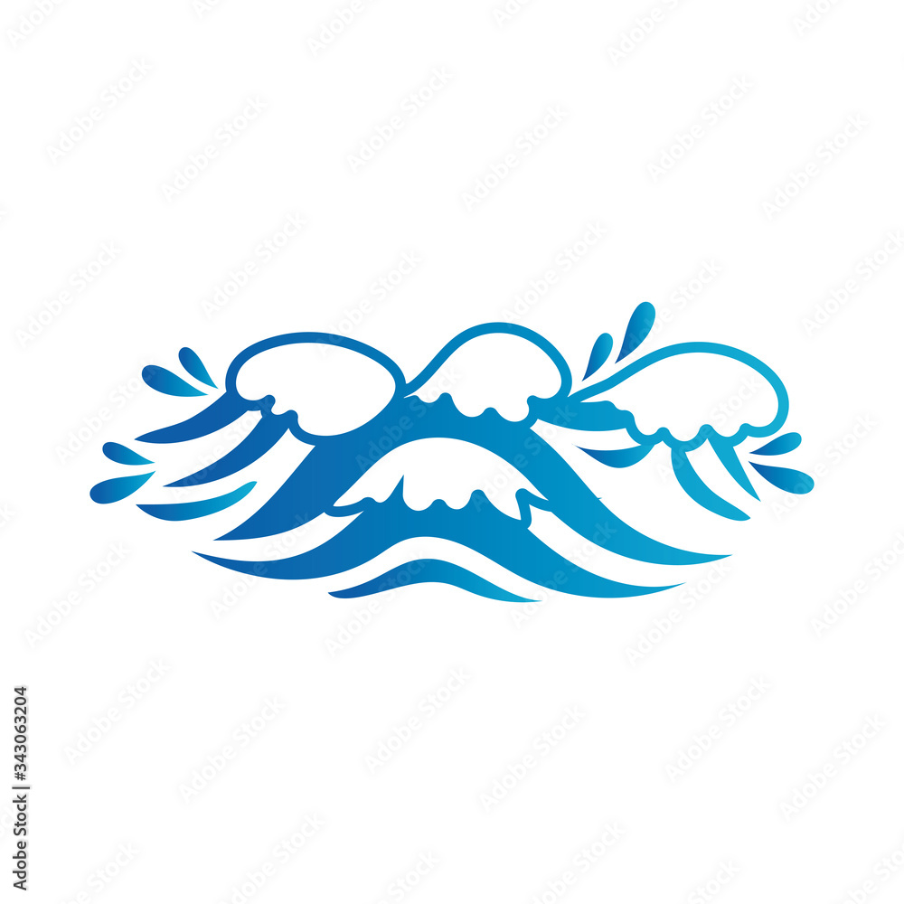 ocean water line gradient style icon