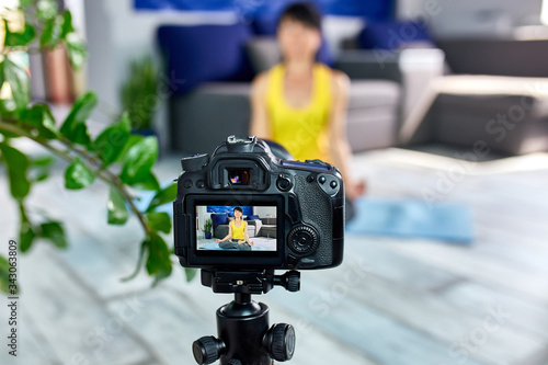 Wallpaper Mural Blogger senior woman preparing special workout plan for senior people. Torontodigital.ca