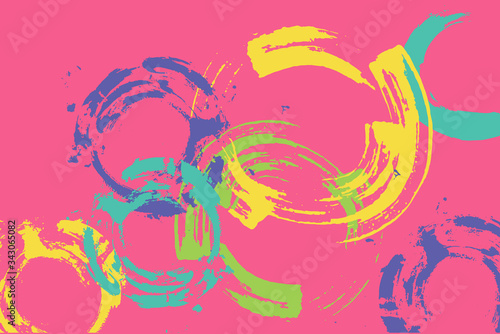 Hand drawn grunge circle. Vector colorful background design