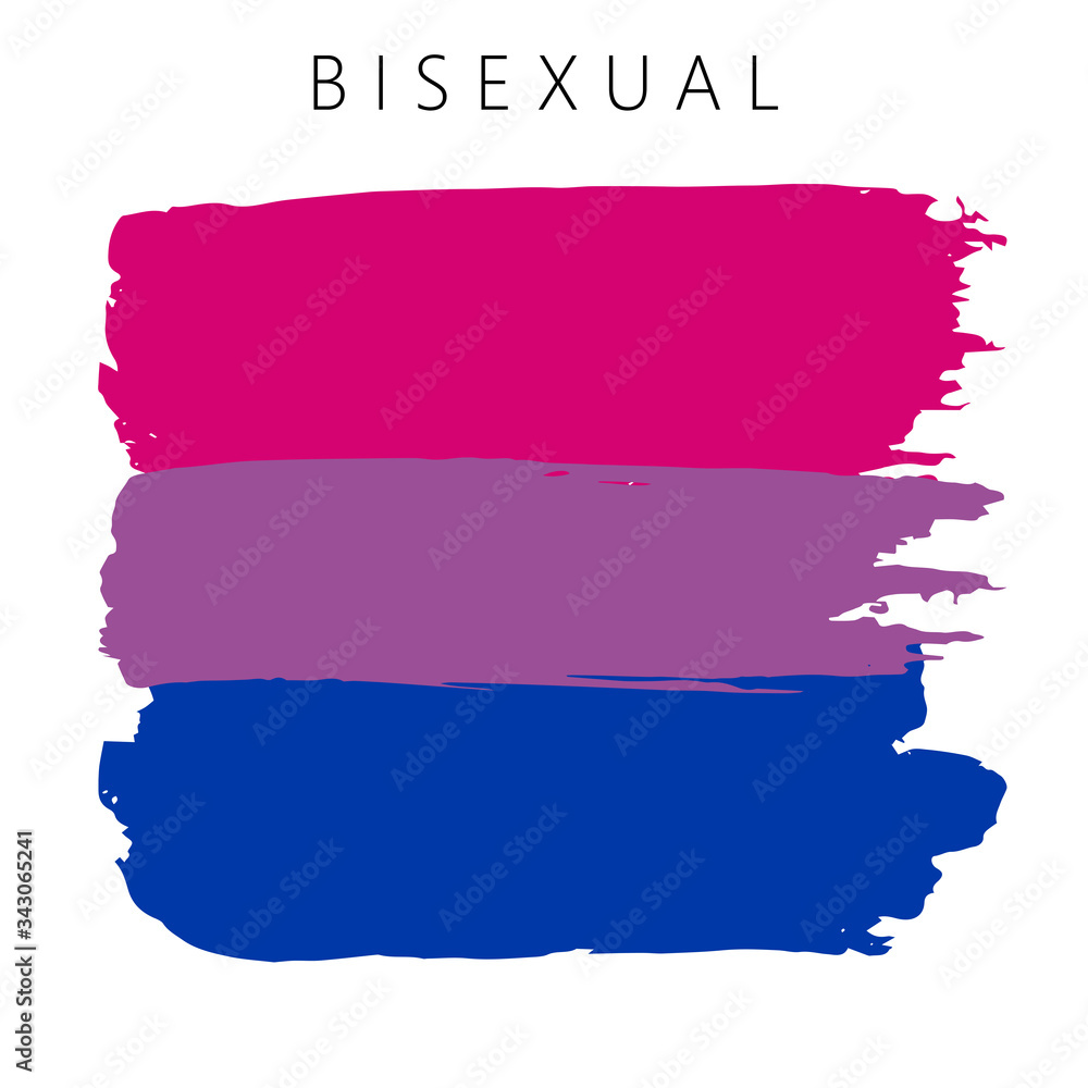 Sexual identity pride flag of bisexual people, LGBT symbols. Flag gender with shades of blue, violet and pink colors. Vector illustration. Beautiful brush strokes. Abstract concept. Painted texture. Sexual identity pride flag of bisexual people, LGBT symbols. Flag gender with shades of blue, violet and pink colors. Vector illustration. Beautiful brush strokes. Abstract concept. Painted texture.