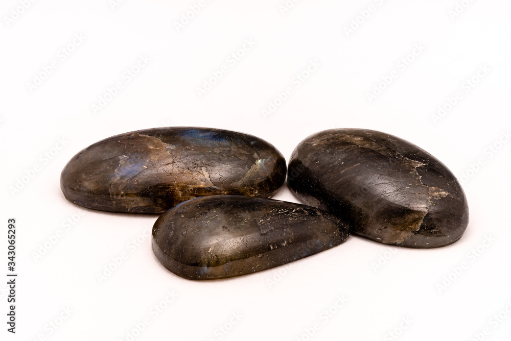 Semiprecious Natural Stones on White Background Semiprecious Natural Stones on White Background