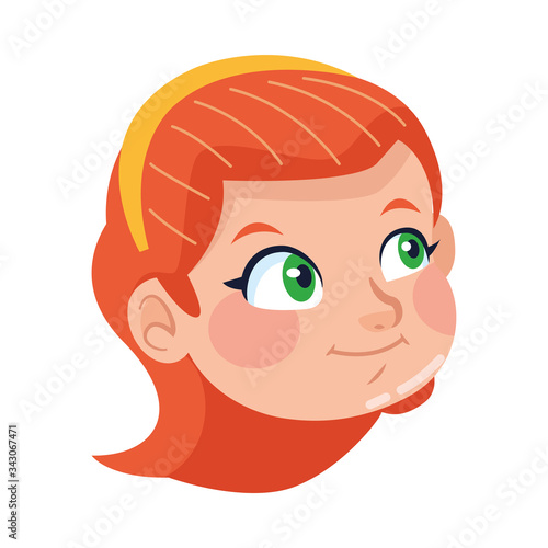 Wallpaper Mural cute little girl head character Torontodigital.ca