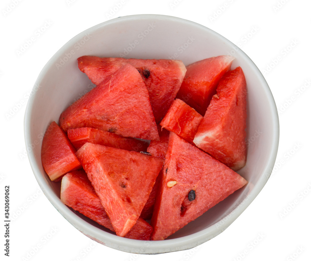 sliced fruit on bowl, red watermalon. sliced fruit on bowl, red watermalon.