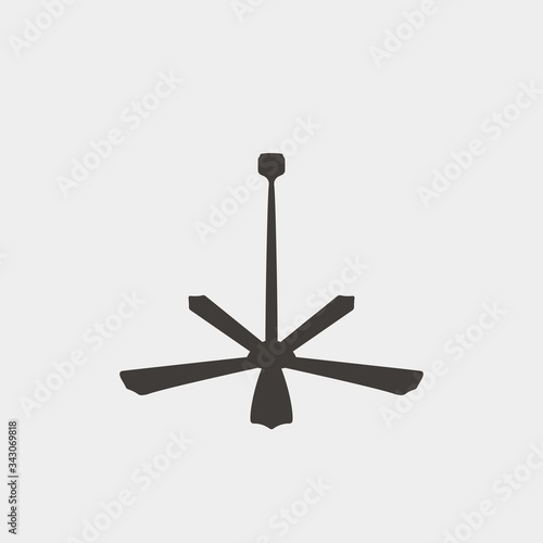 ceiling fan icon vector illustration and symbol for website and graphic design