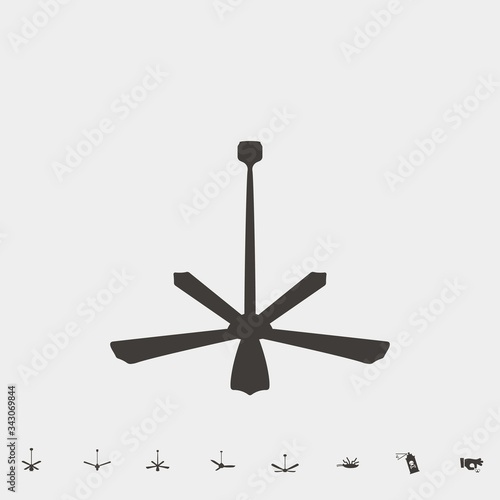 ceiling fan icon vector illustration and symbol for website and graphic design