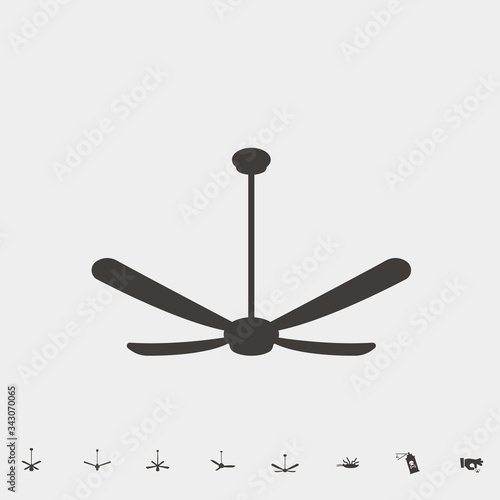 ceiling fan icon vector illustration and symbol for website and graphic design