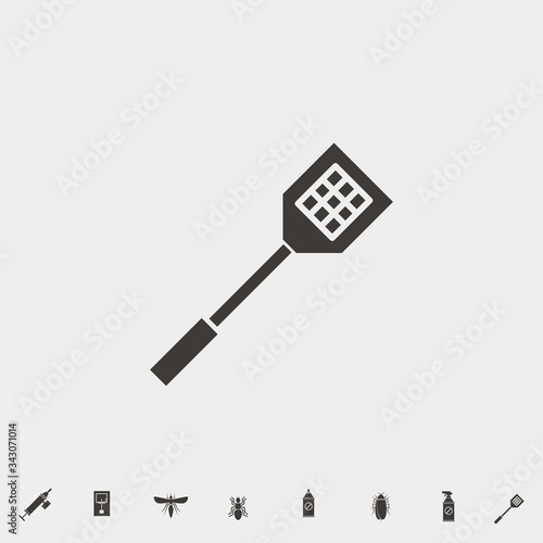 fly swatter icon vector illustration and symbol for website and graphic design