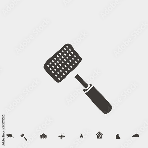fly swatter icon vector illustration and symbol for website and graphic design