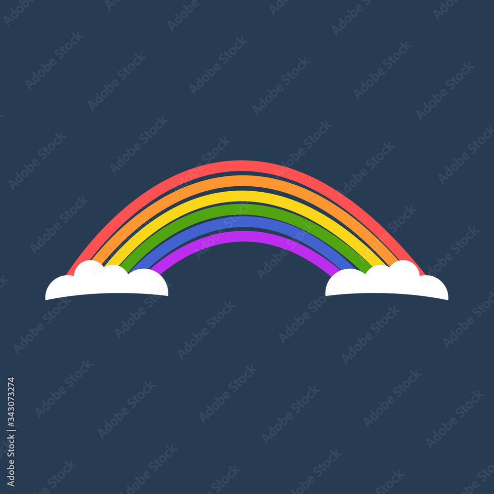 Illustration of the rainbow between two clouds. Illustration of the rainbow between two clouds.