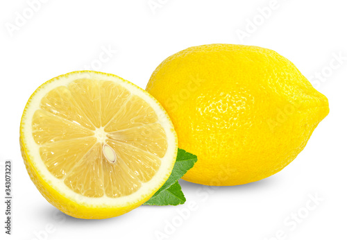 lemon isolated on white background with clipping path