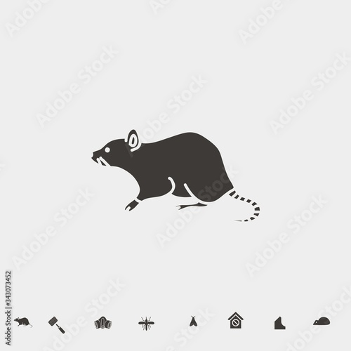 rat icon vector illustration and symbol for website and graphic design