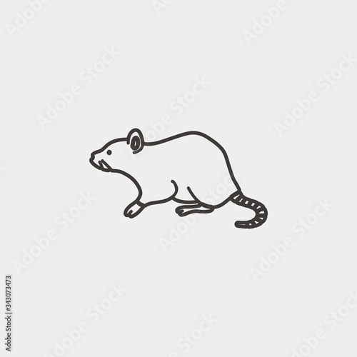 rat icon vector illustration and symbol for website and graphic design