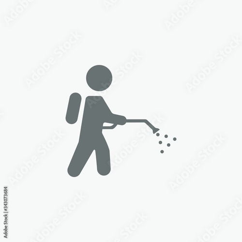 spraying pesticide icon vector illustration and symbol for website and graphic design