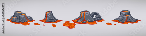 cartoon vector volcano collection for your mobile game